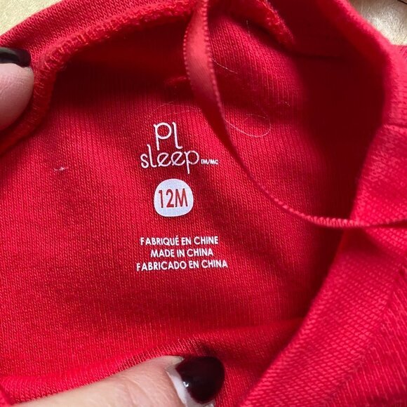 PL Sleep by Petit Lem 3-piece Pajama & socks unisex Size 12M BNWOT holiday Xmas - Picture 3 of 6